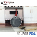 Red metallica marble coating frying pan with induction